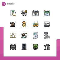 Universal Icon Symbols Group of 16 Modern Flat Color Filled Lines of arrange dollar optimize medical schedule Editable Creative Vector Design Elements