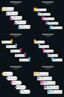 agilice su presentación con el paquete de infografías vectoriales 6 y las líneas de tiempo vector