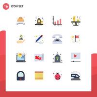 Set of 16 Modern UI Icons Symbols Signs for profit business bag balance chart Editable Pack of Creative Vector Design Elements