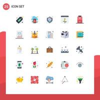 Stock Vector Icon Pack of 25 Line Signs and Symbols for financial browser upload banking shield Editable Vector Design Elements