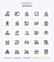 Creative Spa And Relax 25 OutLine icon pack  Such As . spa . learn . oil . beauty vector