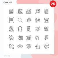 concepto de 25 líneas para sitios web, dispositivos móviles y aplicaciones, hardware de altavoces, tutoriales de cpu, elementos de diseño de vectores editables