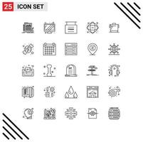 25 iconos creativos signos y símbolos modernos de datos de información final de la red de cocina elementos de diseño vectorial editables vector