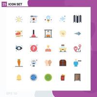 25 User Interface Flat Color Pack of modern Signs and Symbols of education right server next light Editable Vector Design Elements