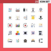 Modern Set of 25 Flat Colors and symbols such as search professor lab meeting desk Editable Vector Design Elements