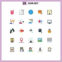 Universal Icon Symbols Group of 25 Modern Flat Colors of reward gold automation business globe Editable Vector Design Elements