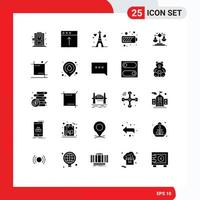 Set of 25 Modern UI Icons Symbols Signs for justice balance love energy charging Editable Vector Design Elements