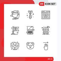 9 Creative Icons Modern Signs and Symbols of carnival banner tie webpage template Editable Vector Design Elements