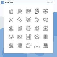 Set of 25 Vector Lines on Grid for computer response chart relationship estimation Editable Vector Design Elements