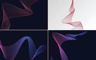 Modern wave curve abstract vector background pack for a clean and contemporary look