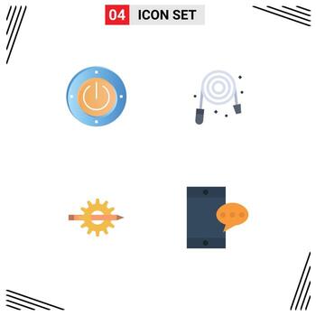 Flat Icon Pack of 4 Universal Symbols of electricity writing computing plumber development Editable Vector Design Elements