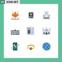 9 Universal Flat Color Signs Symbols of grid type email keys hardware Editable Vector Design Elements