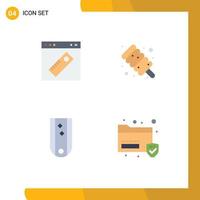 Modern Set of 4 Flat Icons Pictograph of interface insignia web marshmallow rank Editable Vector Design Elements