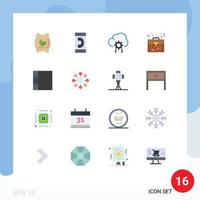 conjunto de 16 iconos modernos de la interfaz de usuario signos de símbolos para el desarrollo de la bolsa saliente del maletín de cuadrícula paquete editable de elementos de diseño de vectores creativos