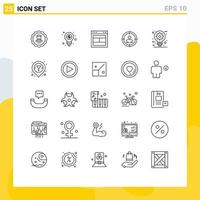 Modern Set of 25 Lines and symbols such as construction audience targeting design target website Editable Vector Design Elements