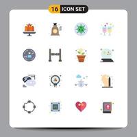 16 Universal Flat Color Signs Symbols of marketing visiter disease peturning marriage Editable Pack of Creative Vector Design Elements
