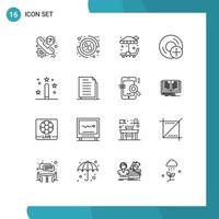 Set of 16 Commercial Outlines pack for coding disc care devices add Editable Vector Design Elements