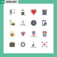 paquete de iconos de vector de stock de 16 signos y símbolos de línea para el cuadro de configuración del botón de vestido de bebida de alimentos paquete editable de elementos creativos de diseño de vectores