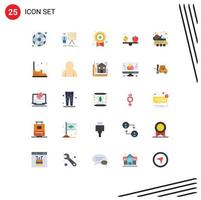 Universal Icon Symbols Group of 25 Modern Flat Colors of automobile health progress diet success Editable Vector Design Elements