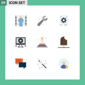 Conjunto de 9 colores planos universales para aplicaciones web y móviles desarrollo de diseño de negocios gráficos elementos de diseño vectorial editables vector