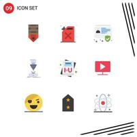 conjunto de 9 iconos de interfaz de usuario modernos signos de símbolos para la fabricación de id de tarjeta láser cortando elementos de diseño vectorial editables vector