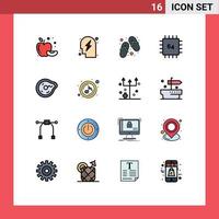 paquete de iconos de vector de stock de 16 signos y símbolos de línea para futuros hardware zapatos gadget computadoras elementos de diseño de vector creativo editable