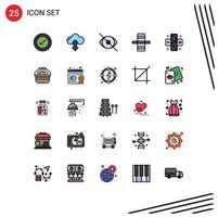 Set of 25 Modern UI Icons Symbols Signs for horoscope side eye gear human Editable Vector Design Elements