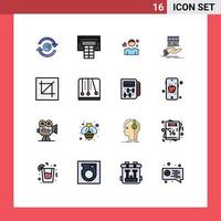 16 User Interface Flat Color Filled Line Pack of modern Signs and Symbols of design hand avatar online donate Editable Creative Vector Design Elements