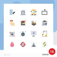 Modern Set of 16 Flat Colors Pictograph of gesture click money wall mount Editable Pack of Creative Vector Design Elements