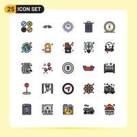 Set of 25 Modern UI Icons Symbols Signs for garbage been men basket flag Editable Vector Design Elements