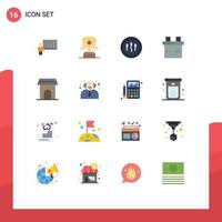 User Interface Pack of 16 Basic Flat Colors of home appliance cells apartment battery Editable Pack of Creative Vector Design Elements