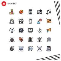 25 iconos creativos signos y símbolos modernos de desarrollo de gráficos de código tecnología de navegador elementos de diseño vectorial editables vector