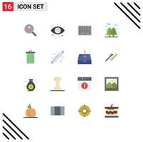 16 iconos creativos signos y símbolos modernos de parque naturaleza web árbol compras paquete editable de elementos de diseño de vectores creativos