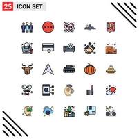 25 Creative Icons Modern Signs and Symbols of tree hill headphone landscape romantic Editable Vector Design Elements