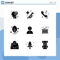 Modern Set of 9 Solid Glyphs and symbols such as impersonation avatar communication science lab Editable Vector Design Elements