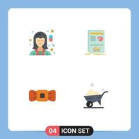 Universal Icon Symbols Group of 4 Modern Flat Icons of chemist bow pharmacy layout hipster Editable Vector Design Elements