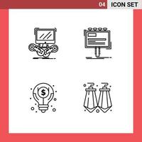 4 Creative Icons Modern Signs and Symbols of game promo multiplayer advertisement idea Editable Vector Design Elements