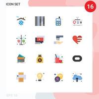 Pack of 16 creative Flat Colors of test tubes laboratory toy lab test tubes of Editable Pack of Creative Vector Design Elements