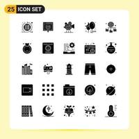 Set of 25 Modern UI Icons Symbols Signs for party moon money balloon projector Editable Vector Design Elements