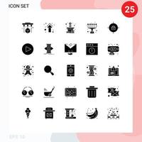 Pictogram Set of 25 Simple Solid Glyphs of achievements target growth skills personal Editable Vector Design Elements