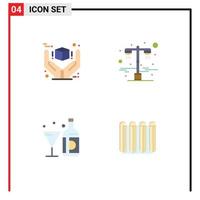 Modern Set of 4 Flat Icons and symbols such as great drink premium light american Editable Vector Design Elements