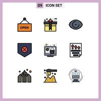 paquete de iconos vectoriales de stock de 9 signos y símbolos de línea para pantalla x protector ocular proteger elementos de diseño vectorial editables vector