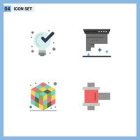 Flat Icon Pack of 4 Universal Symbols of defining cube solution design layer Editable Vector Design Elements