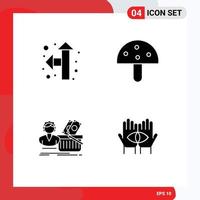 4 User Interface Solid Glyph Pack of modern Signs and Symbols of direction shopping autumn nature shopping Editable Vector Design Elements