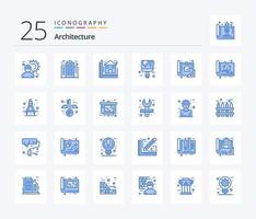 Architecture 25 Blue Color icon pack including tool. brush. company. house. construction vector