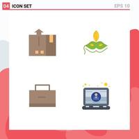 User Interface Pack of 4 Basic Flat Icons of barcode bag export costume school Editable Vector Design Elements