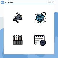 4 Creative Icons Modern Signs and Symbols of speaker cotton circular beauty date Editable Vector Design Elements