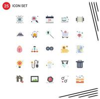 Stock Vector Icon Pack of 25 Line Signs and Symbols for computer office insect workstation event Editable Vector Design Elements