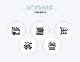 Learning Line Icon Pack 5 Icon Design. internet. learning. books. game. basket vector