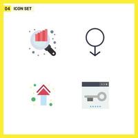 Modern Set of 4 Flat Icons and symbols such as audit up seo man straight Editable Vector Design Elements